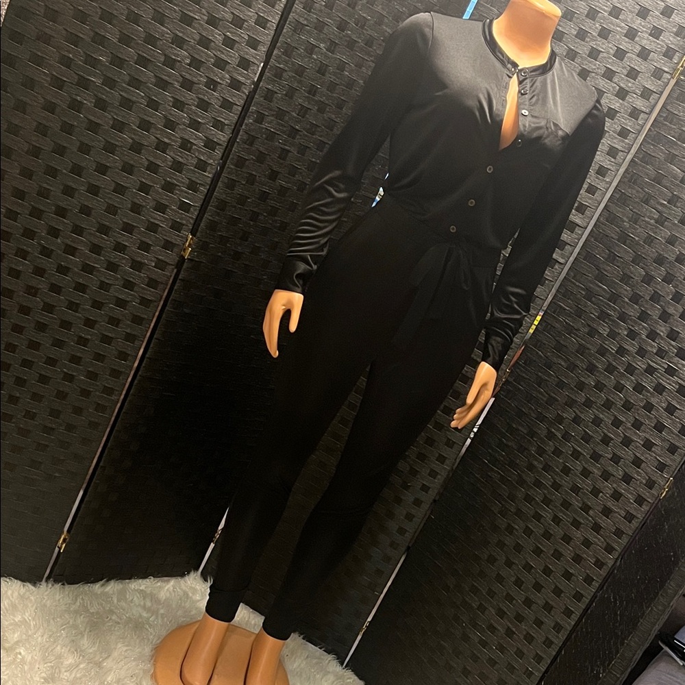 Armani Exchange Sleek Black Jumpsuit